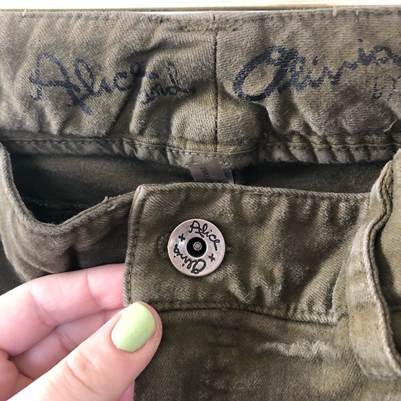 Green Alice + Olivia Stretchy Skinny Jeans Sz 8 - Picture 3 of 8